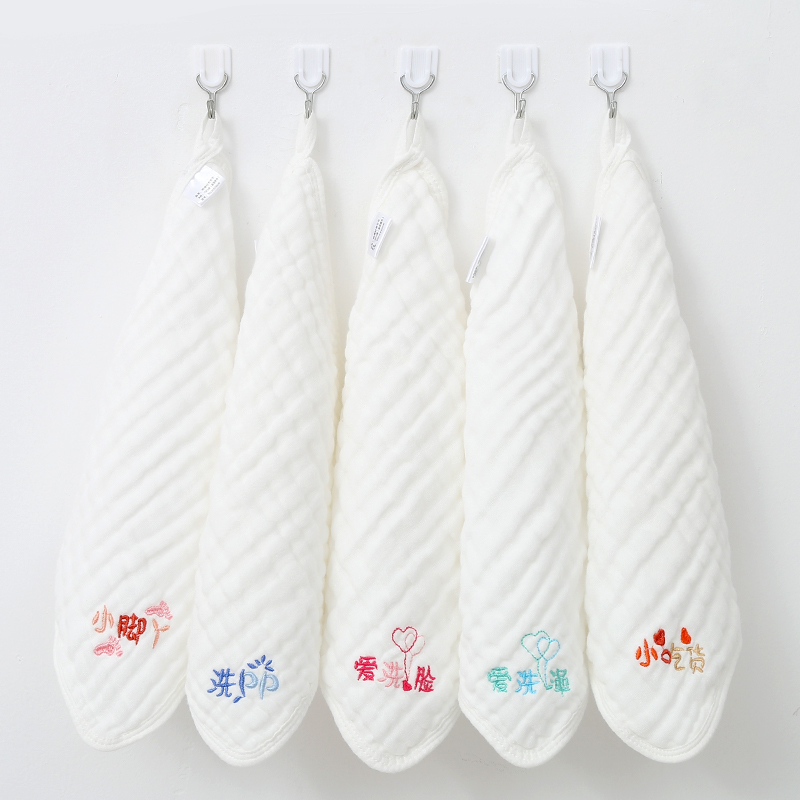 baby embroidery saliva towel six layer cotton gauze square towel five series baby multi-functional baby handkerchief