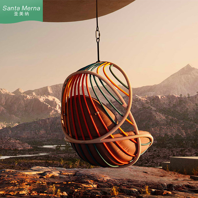 Outdoor suspension balcony bird nest rocking chair household swing chair indoor garden open-air villa hanging basket furniture