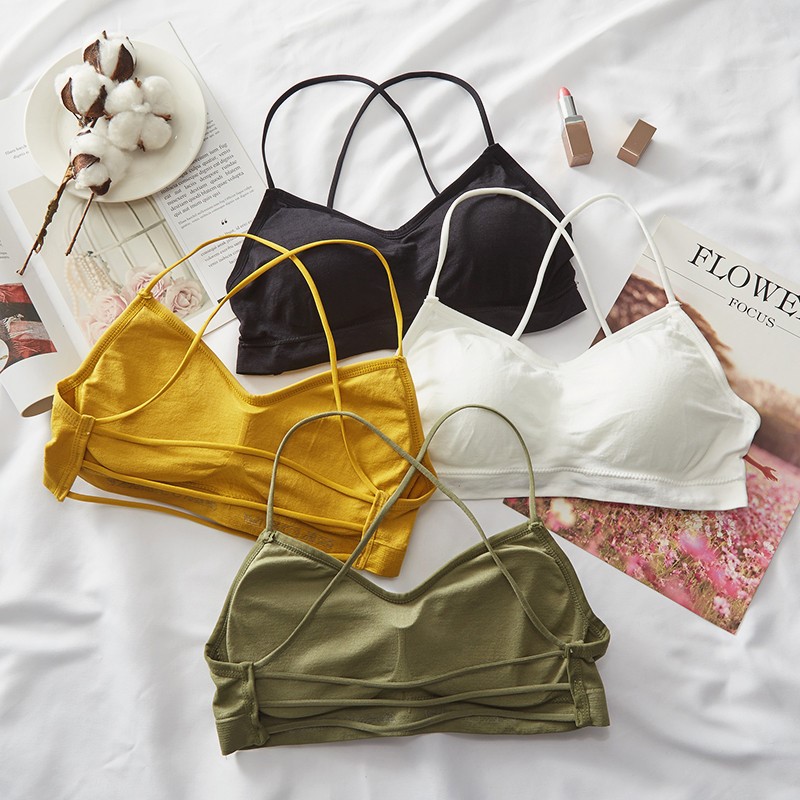 No Steel Ring Underwear Schoolgirl High School Teenage Girl Small Breasts Poly beauty back harness Thickened Chest Cushion Bra Bra Summer