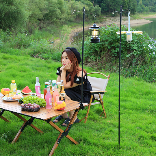灯架户外露营灯铝合金灯挂架折叠便携营地野营灯支架摆摊夜市灯杆