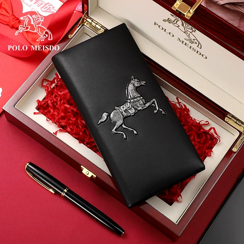 Мужской кошелек Ralph Lauren Polo Mercade, длинная версия, новинка 2025 года, мужской кошелек из натуральной кожи для парня, мужа и отца