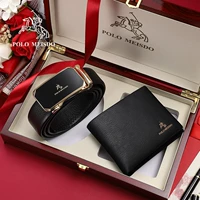 [SF бесплатная доставка] PL606438 Пояс+PL8602177-1 Кошелек [подарочная коробка с твердым деревом]]