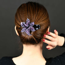 Pan hair hairpin headdress Korean word clip Elegant flower mother pan hair device lady back of the head pan head grip clip