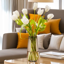 Vase Pendulum pieces Living room Flower Arrangement Light luxury High level Feel Transparent Glass Water Nourishing Hydroponic floral Rose Private room Red small