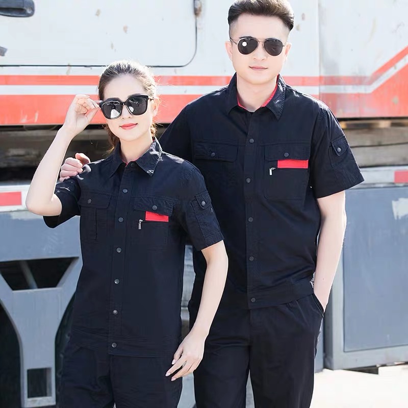 Summer workclothes ngắn tay phù hợp với tùy chỉnh áo khoác nam bảo hộ lao động nhà máy đồng phục xưởng nam lao động quần áo bảo hộ quần áo sửa chữa ô tô