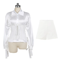 Рубашка, утягивающий пояс на талию, шорты