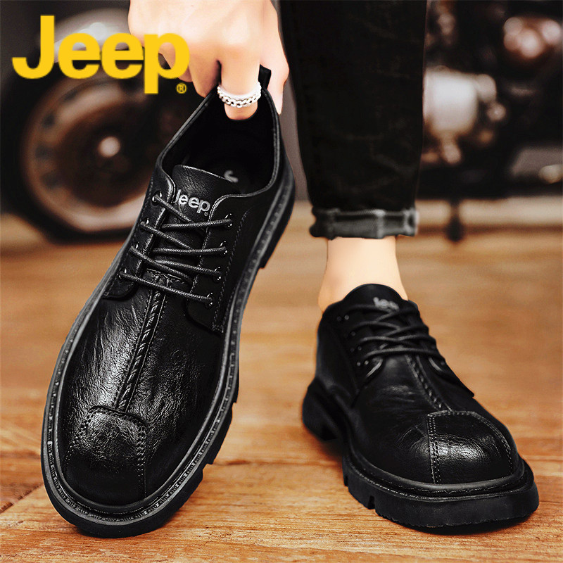 jeep gip male shoes 2023 new genuine leather shoes men business positive dress Inren fall casual leather shoes man-Taobao