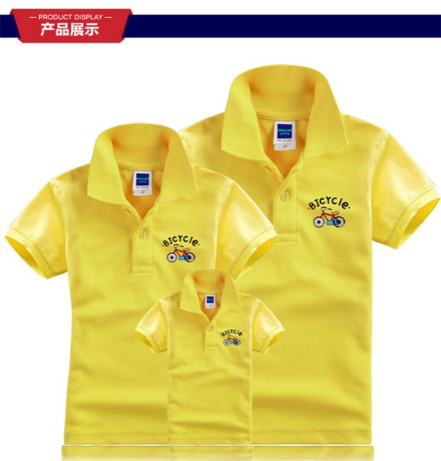 Mùa hè cha mẹ và con ngắn tay gia đình ba hoặc bốn áo thun polo áo sơ mi ngắn tay gia đình nhà và quần áo của con trai áo nỉ có mũ cho cả nhà