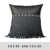 Industrial style model room Retro style rivet black pillow cushion Model room Home sofa bedroom handmade bag