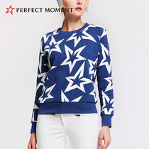 PERFECT MOMENT SPORTS AND LEISURE CREW NECK PULLOVER PRINTED WOMENS SWEATER