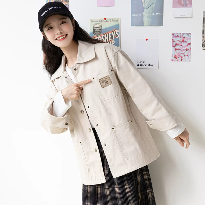 Tide, spring autumn black short thin retro jacket, 2021 collection, loose fit