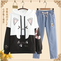 Осенний черный комплект, осенние штаны