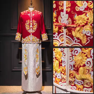 Xiuhe clothing men 2021 New Chinese groom clothing wedding dress Dragon Phoenix hanging wedding clothing Xiuhe men show kimono