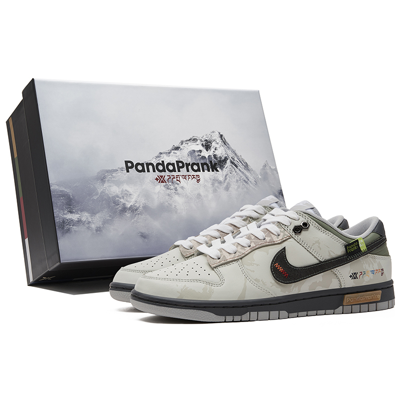 Panda Prank Nike Dunk Retro'Grey Fog' Low-Top Sneakers - Journey to the Tibetan Wilderness Panda Prank Nike Dunk Retro'Grey Fog' Low-Top Sneakers - Journey to the Tibetan Wilderness