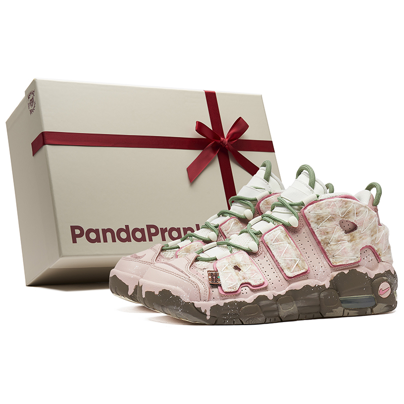 Panda Prank Nike Air More Uptempo Winter Dream Pink Mid-Top Trendy Pink Big Pippen