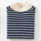 2017 mùa thu và mùa đông mới của phụ nữ áo len cashmere sọc nửa cổ cao áo thun dày ngắn Slim áo len đan đáy - Áo / áo thun áo khoác len nữ