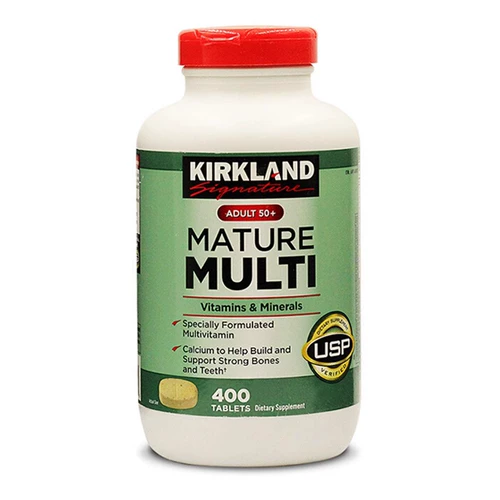 Американские оригинальные многомерные мультивитаминные минералы Kirkland для людей среднего и пожилого возраста, 400 капсул.