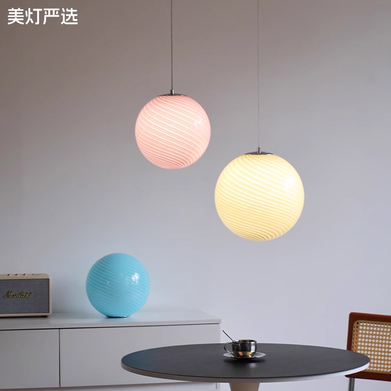 Italian Murano Glass Chandelier Candy Bubble Lamp Vintage Bauhaus Restaurant Hotel Atmosphere Light