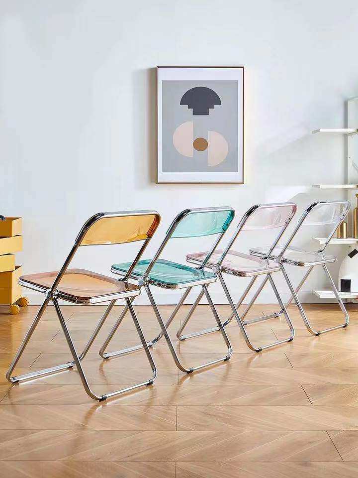Internet celebrity ins style clothing store photo chair crystal chair transparent simple modern metal acrylic makeup chair comfortable