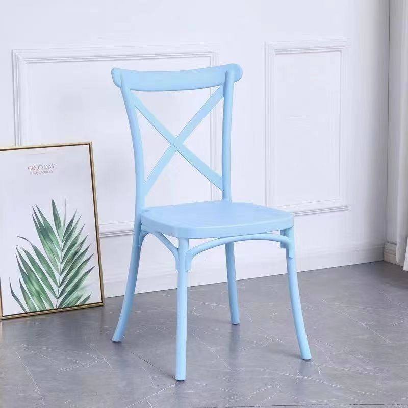 Nordic Casual Chair All-plastic Forming Dining Chair Plastic-Steel Chair Creativity Casual Home Fork Back Chair Modern Minimalist Chair