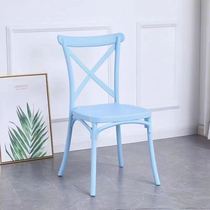 Nordic Casual Chair All-plastic Forming Dining Chair Plastic-Steel Chair Creativity Casual Home Fork Back Chair Modern Minimalist Chair