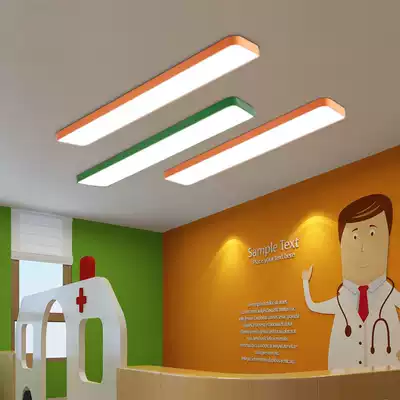 Kindergarten ceiling light cartoon led color eye lamp mother and baby shop classroom children early education long strip lamp chandelier
