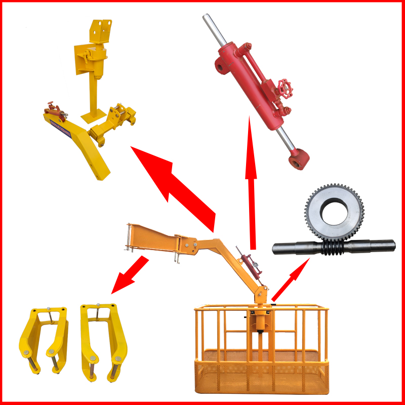 Crane basket special rotary arm assembly hydraulic automatic balance oil cylinder crane universal small hook undetached bracket