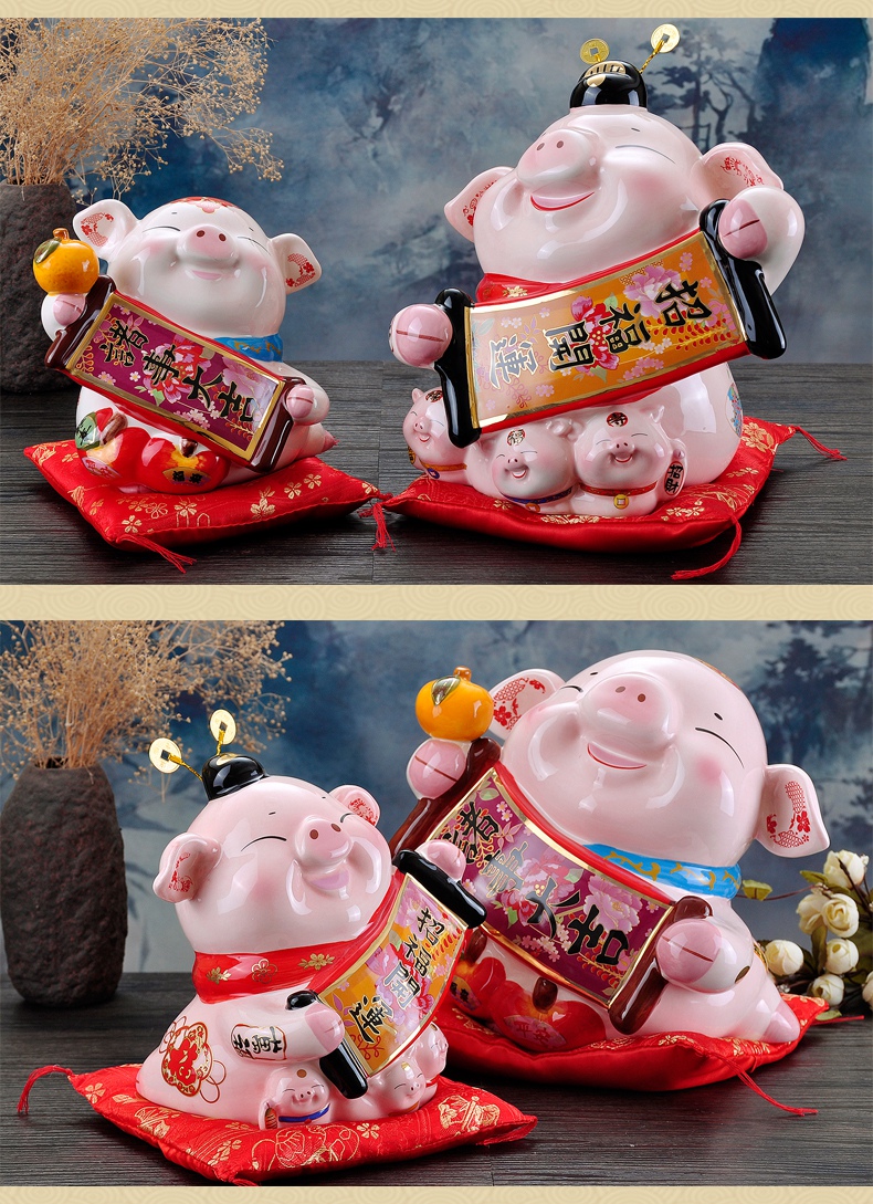 Stone workshop (golden) pig furnishing articles ceramic piggy bank home office wine ark, adornment of the New Year gift