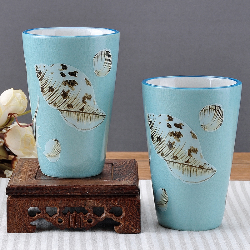Creative Marine Mediterranean Sea shells set ceramic sanitary ware has five suits for gargle mouthwash suite high temperature crack porcelain