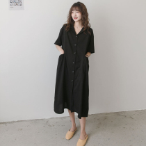 Pregnant Women summer dress long knee skirt cotton linen pregnancy can breastfeed milk clothing summer Korean loose dress