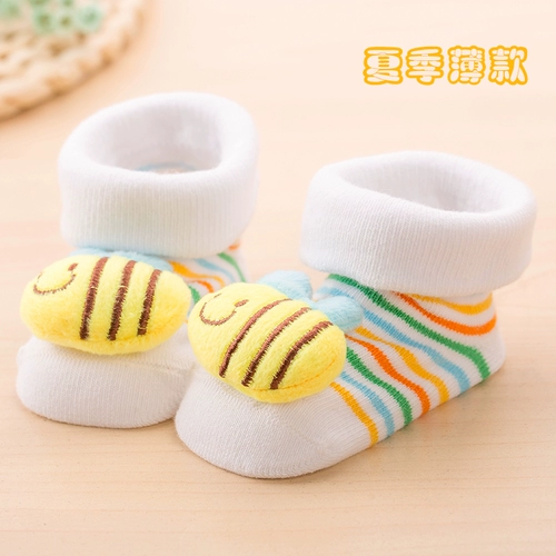 Детские хлопковые носки для новорожденных, мультяшная милая нескользящая кукла подходит для мужчин и женщин, 0-6-12 мес.