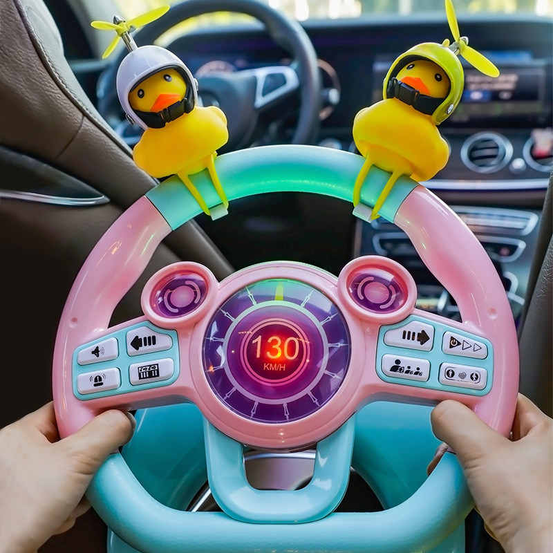 Douyin with the same co-pilot steering wheel simulation boy car children's toy car simulator net red girlfriend