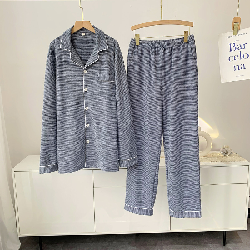 Winter Tall Men's Pajamas 190cm Extra-Long Version Thickened Thin Fleece Light Luxury Home Wear Set Extra-Long Version for Long Legs