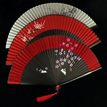 Fan with cheongsam National Wind cheongsam folding fan retro summer portable mini dance fan Hanfu tassel folding fan