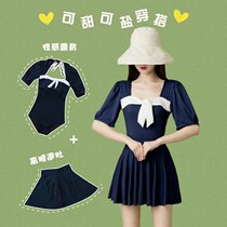 Water Park swimsuit female summer sweet simple Japanese girl 2021 new seaside tide loose conservative type