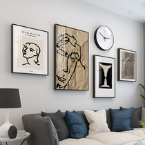 Nordic Light Lavish Living Room Decoration Painting Sofa Background Wall Mural Wall Fresco Wall Free Hang Painting Minimalist Atmospheric Crystal Porcelain Painting