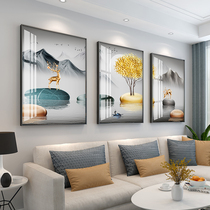 Nordic living room decoration painting sofa background wall triple combination Crystal porcelain painting modern restaurant light luxury mural painting