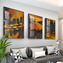 Nordic living room decorative painting modern simple sofa background wall mural restaurant light luxury triple combination Crystal porcelain painting
