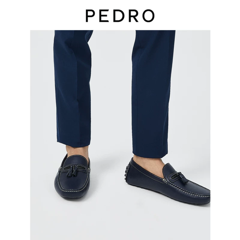 PEDRO Лоферы из телячьей кожи для мужчин, молния, кисточки, плоские мокасины PM1-65110221