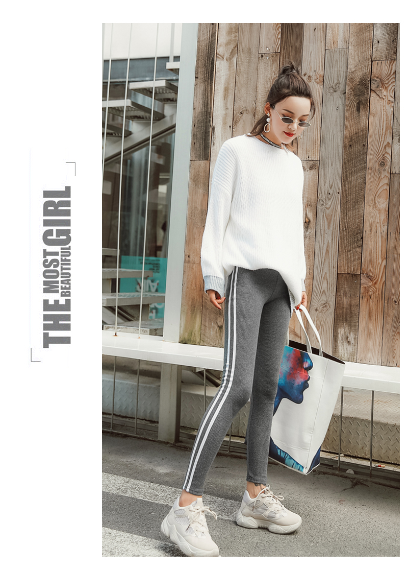 Mùa thu và mùa đông quý cô eo cao 200 pounds chất béo mm cỡ lớn Quần cotton mùa thu mặc dày hơn cộng với quần legging nhung ấm quần vải nữ