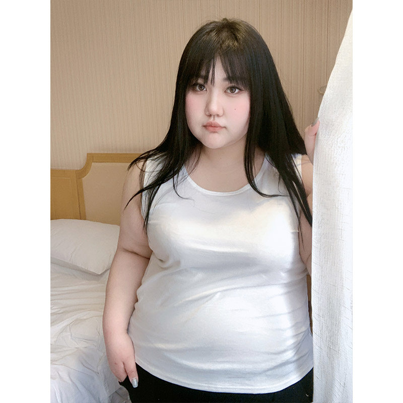 Summer dress Fat sister woman with large size Size Harness Vest 200 catwoman Inner Lap Loose to cover bottom Fat mm blouse