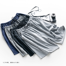 2 pairs of pure cotton pajamas mens loose home shorts summer thin pants for mens five - pants home pants