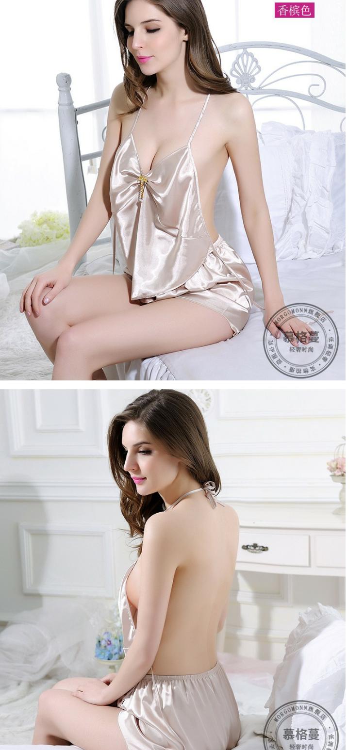 MORGOMON bụng đỏ thời trang nữ set cổ điển rỗng gợi cảm quyến rũ Saolu trở lại dây đeo váy ngủ ZY1002 - Bellyband đồ ngủ gợi tình