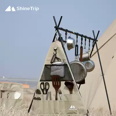 Mountain fun camping portable triangle rack storage bag tableware storage bag hanger side bag buckle adhesive hook