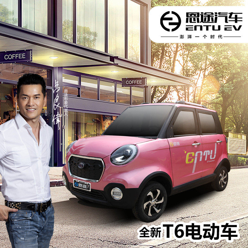 Entu electric four-wheeler T6 household female new energy car with air conditioning battery car mini car
