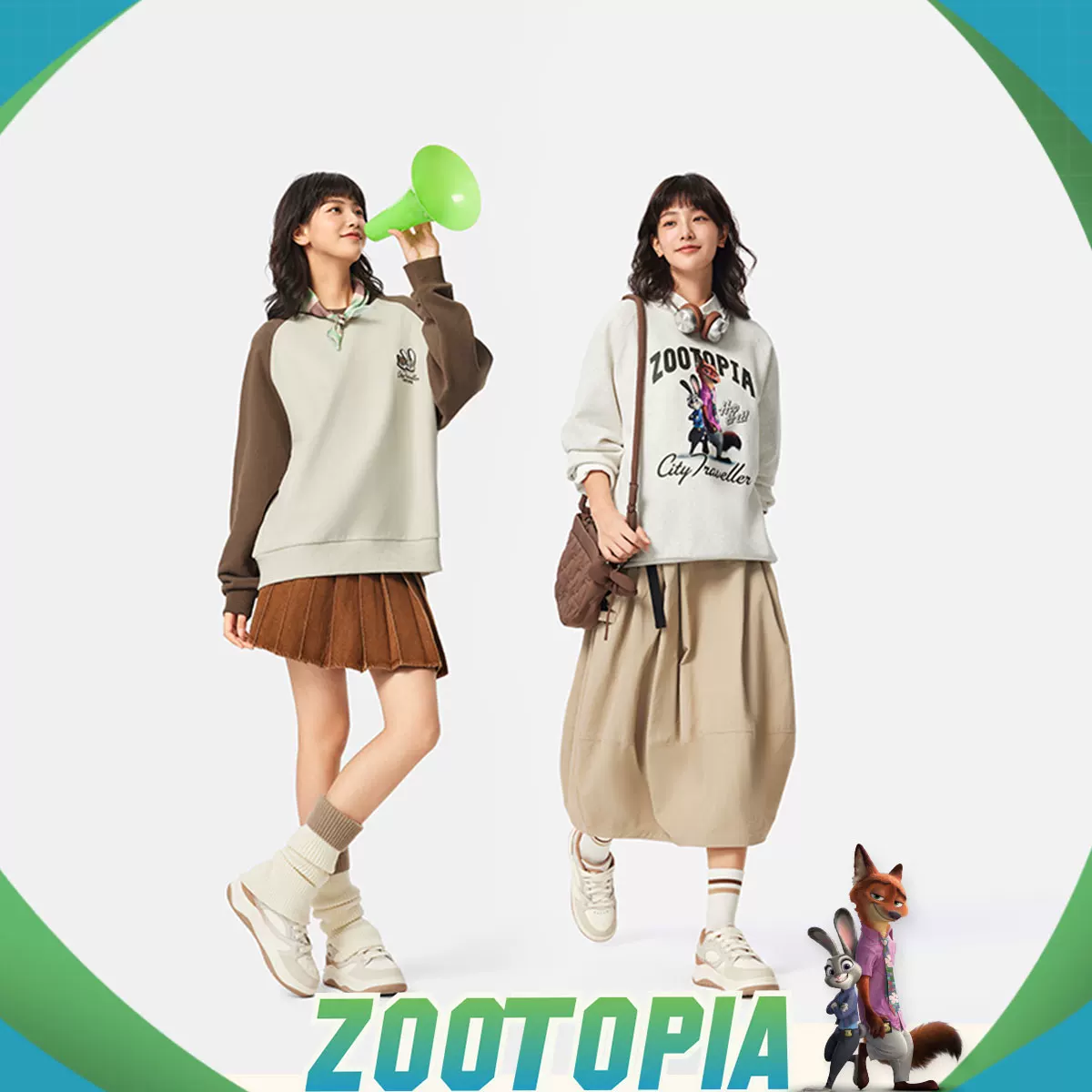 Li Ning｜Disney Zootopia совместная серия женский свободный свитшот повседневный топ