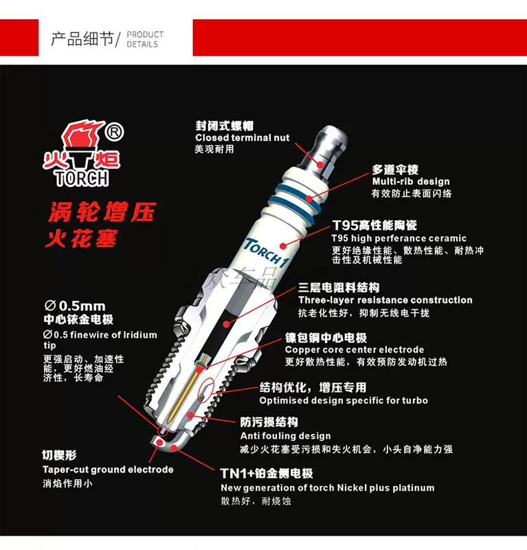 Torch Turbo Spark Plug Ruiteng Ruixing Envision Regal Roewe RX5/i6 Malibu XL Explorer bugi máy phát điện bugi denso chính hãng