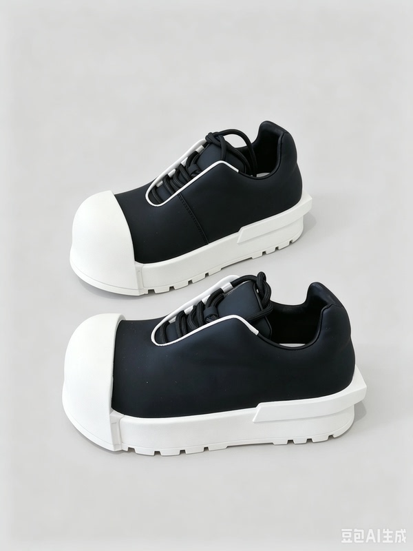 European Men's Shoes 2026 New Black and White Thick-Soled Chunky Shoes, Cute and Versatile Casual Sneakers, Height-Increasing Trendy Shoes