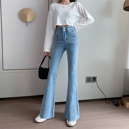 Мегафон, джинсы, осенние штаны, штаны-клёш, высокая талия, коллекция 2021