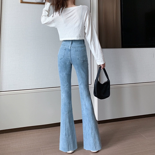 Мегафон, джинсы, осенние штаны, штаны-клёш, высокая талия, коллекция 2021